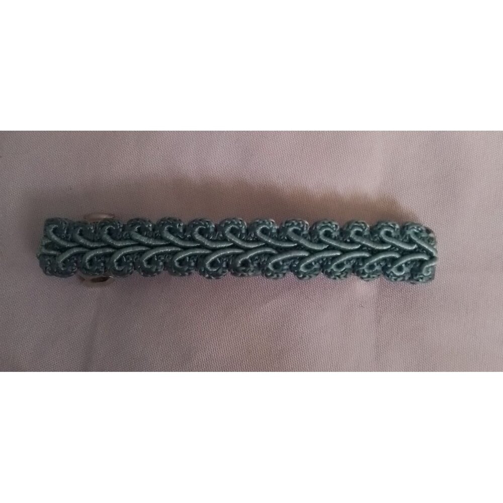 Vintage Teal Blue Braided Hair Barrette
